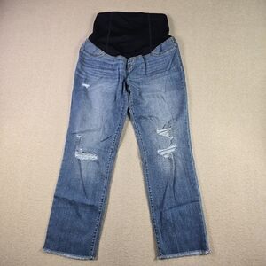 Isabel Maternity Ingrid Isabel Jeans Size 2 Straight Crop Distressed Denim